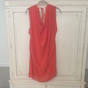Elegant Red Sleeveless Drape Top